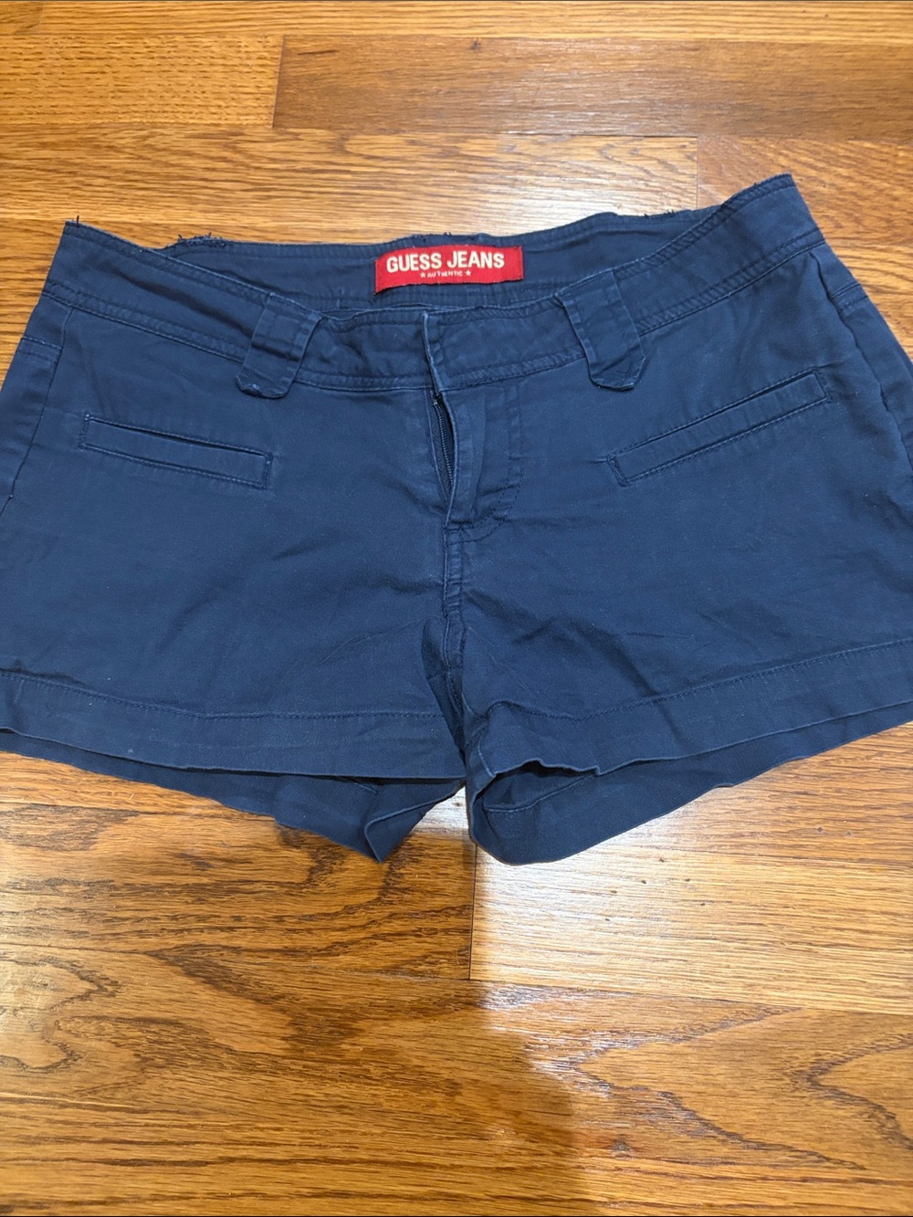 Guess Women's Navy Cotton-Blend Shorts